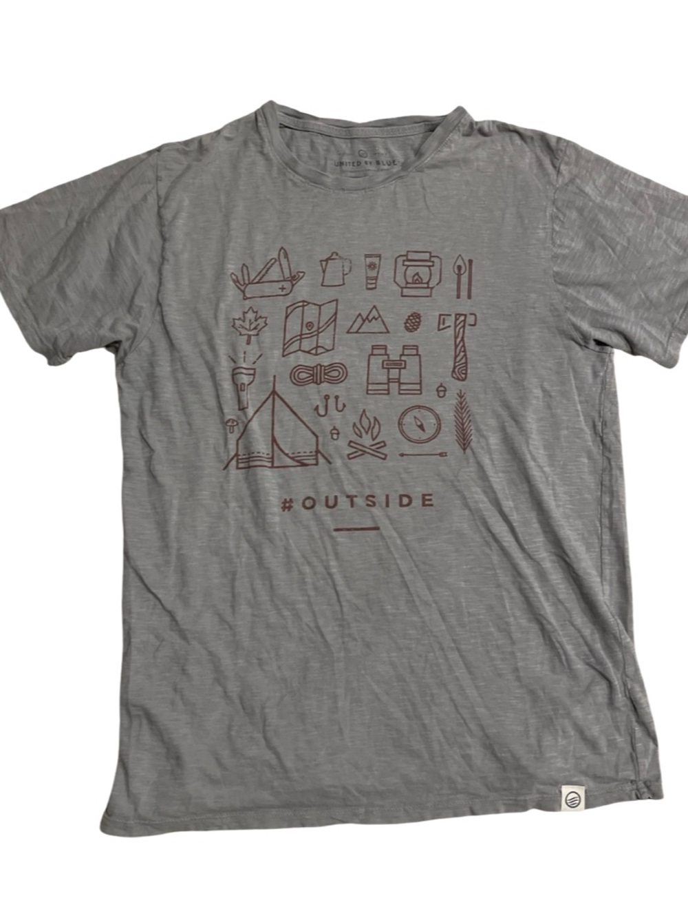United By Blue Gray Short-Sleeve #OUTSIDE Graphic Tee